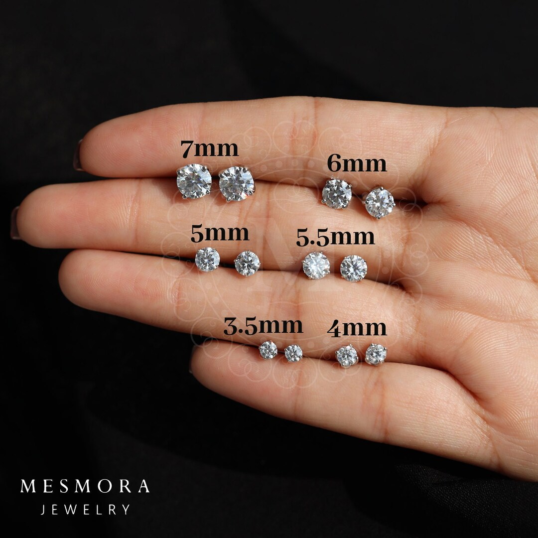 Buy VVS Moissanite Stud Earrings Solid Gold Every Day Earrings Screw Back  Earrings Diamond Stud Earrings Delicate Mens Earrings Gift for Her Online  in