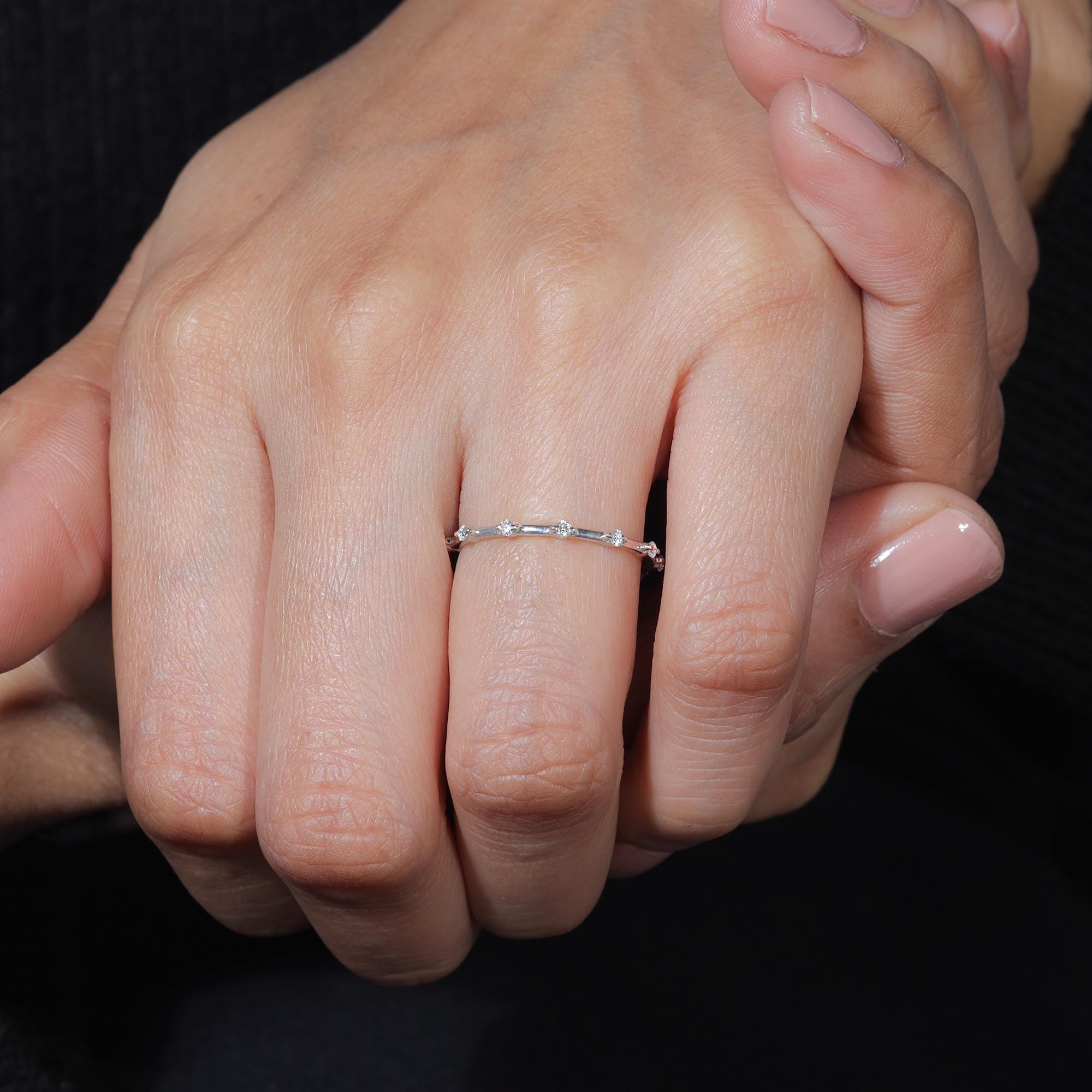 0.2 TW ラウンドブリリアントカット モアッサナイト 結婚指輪 バブル
