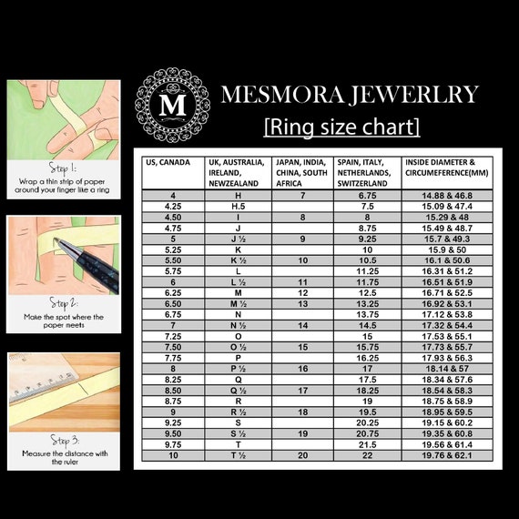 Ring Sizes Chart | How To Measure Ring Size | Meraki | Buy Jewellery Online  in South Africa