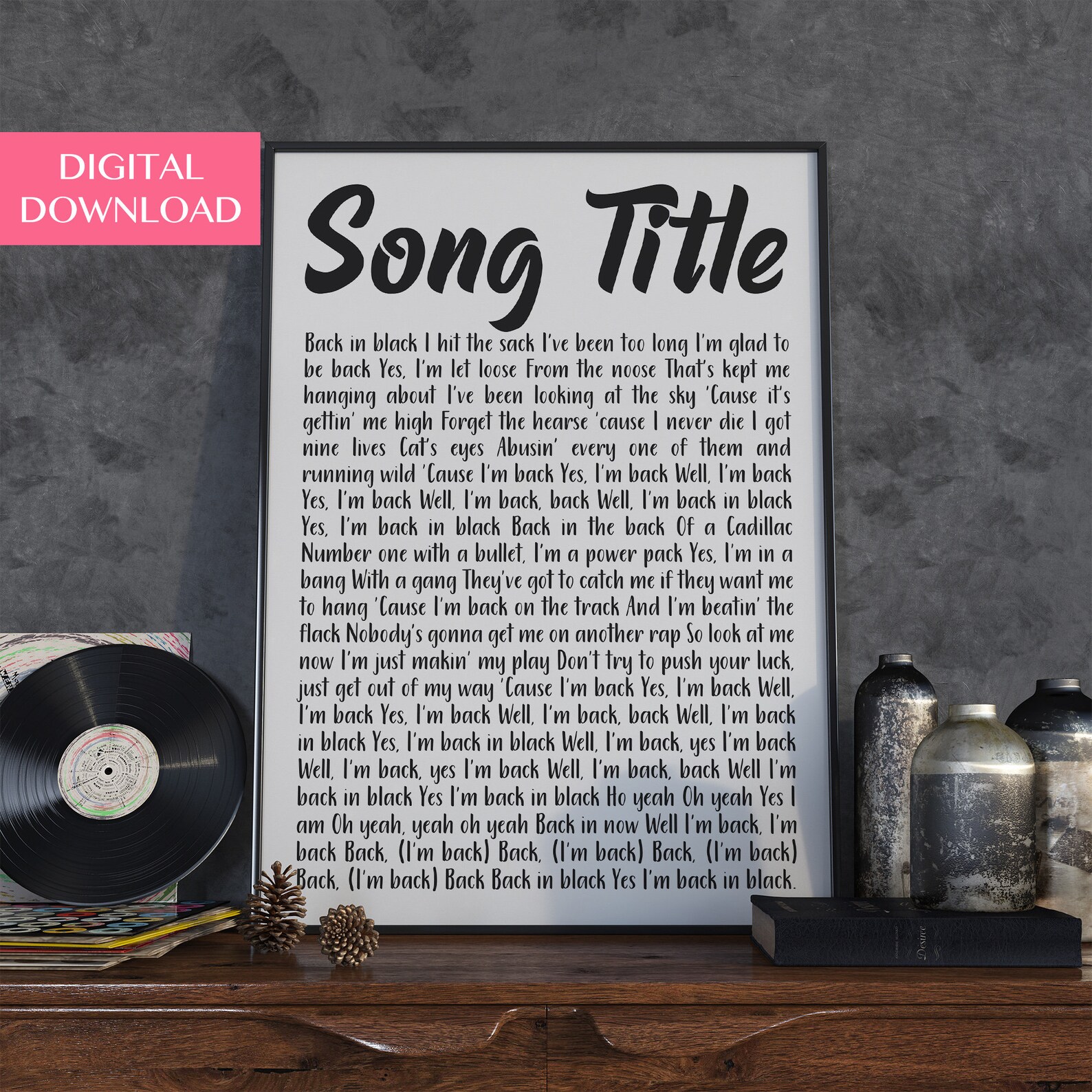 Custom Song Lyrics Wall Art Printable Art Personalized Home - Etsy 日本