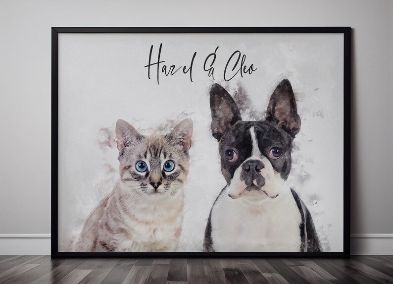 Custom Pet Portrait DIGITAL DOWNLOAD Watercolor Pet Portrait Etsy