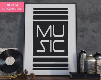 Music Print, Music Studio Decor, Printable Quotes, Musician Gift Idea, Office Decor
