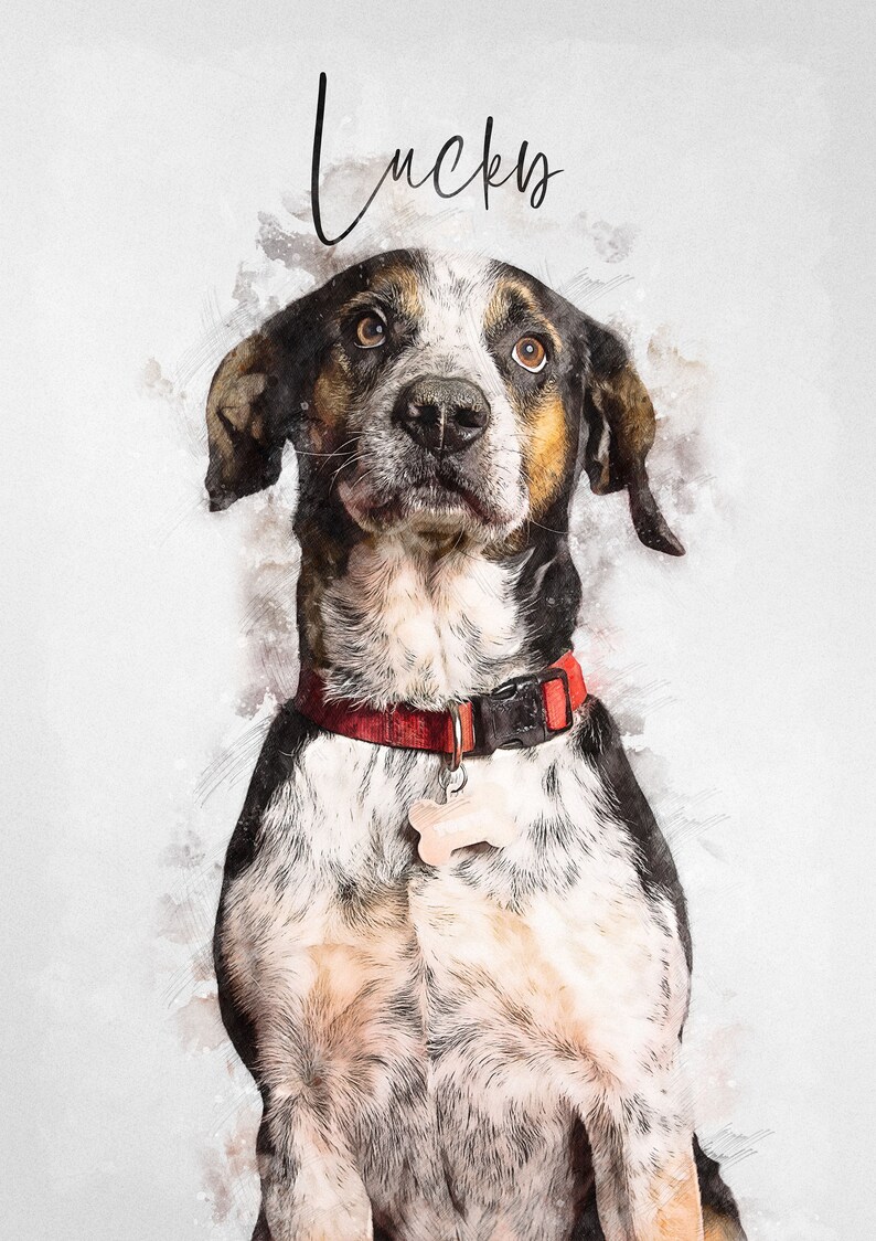 Custom Pet Portrait DIGITAL DOWNLOAD Watercolor Pet Portrait Etsy