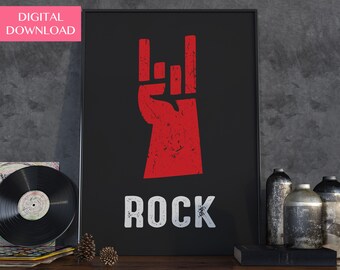 RockMusik Kunst, Musik Druck, Musik Kunst, druckbare Musik, Musik Wandkunst, Musiker Geschenke, Musik Geschenke