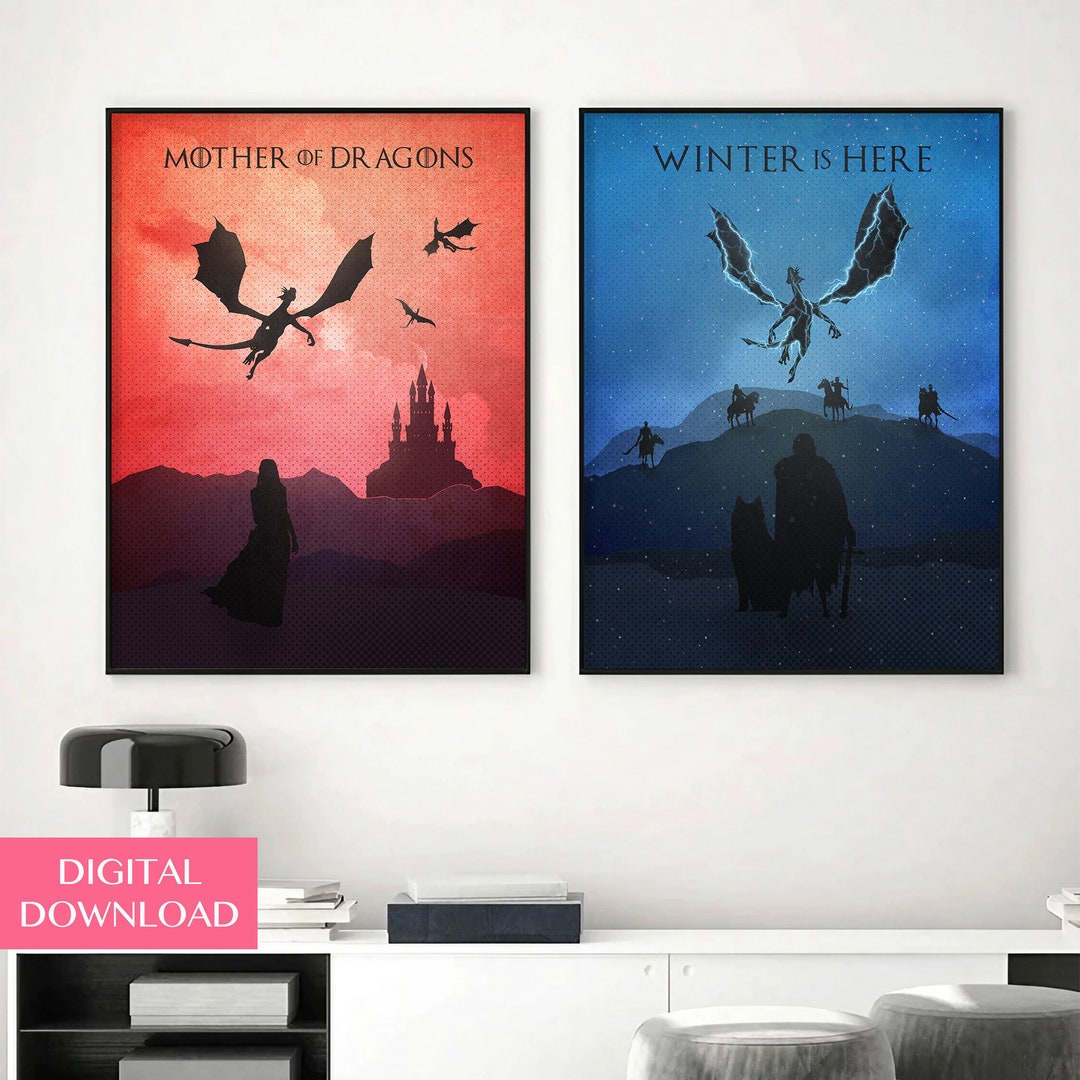 Game of Thrones Wall Art Printable Set of 2, Digital Download, Game of ...