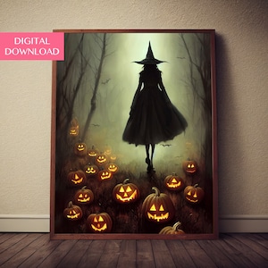 Witch Art, Halloween, Digital Download, Spooky Art