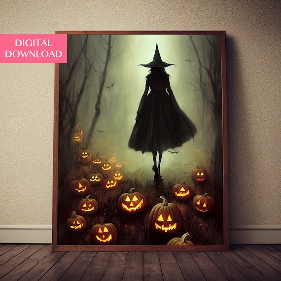 Witch Art, Halloween, Digital Download, Spooky Art