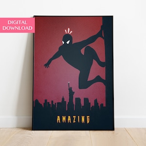 Spiderman Poster, Spiderman Art, Spiderman Wall Art, Digital Download