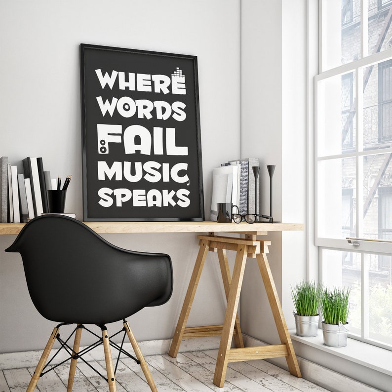 Music Wall Art Music Quote Printable Quotes Where Words | Etsy