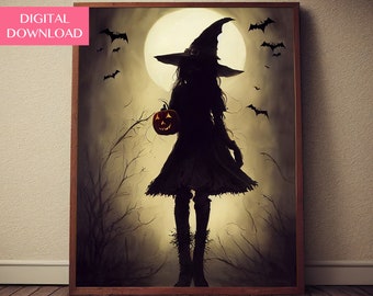 Halloween Witch, Digital Download, Spooky Art