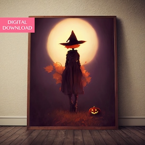 Gruselige Halloween Kunst, Digitaler Download, Vogelscheuche