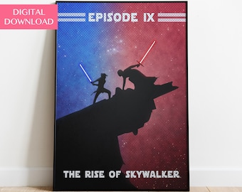 Star Wars Poster, The Rise of Skywalker Movie Poster, Star Wars Decor, Digital Download