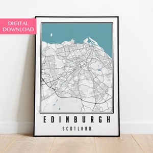 Edinburgh Map Digital Download, Edinburgh Scotland City Map, Edinburgh Print