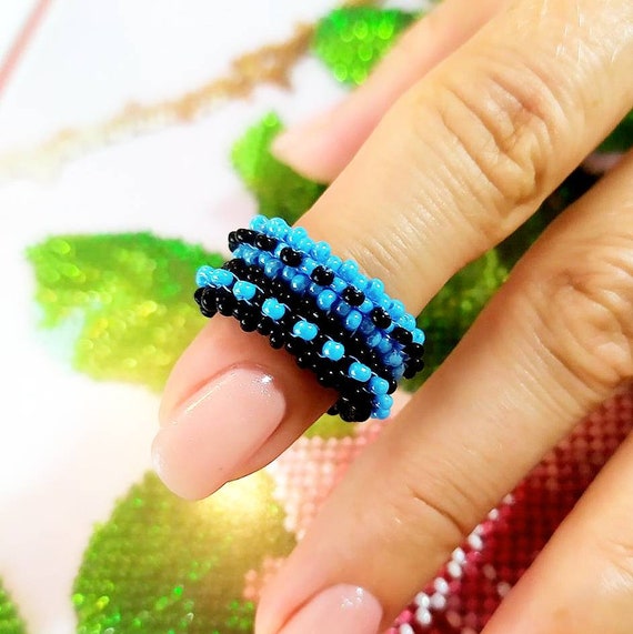 Green anarchism ring Anarcho vegan ring beaded