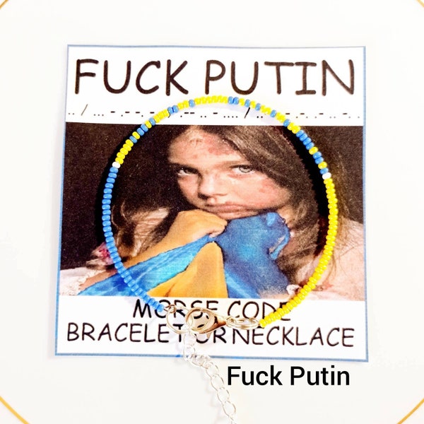 Fuck Putin Morse code bracelet or anklet or choker necklace, Christmas gift idea