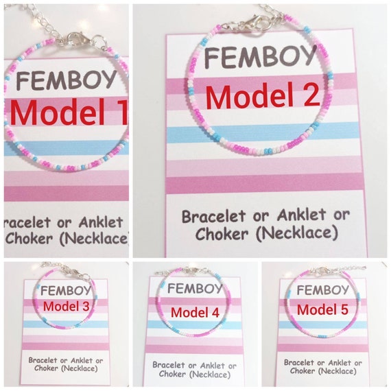 Femboy Bracelet or Anklet or Choker Necklace, Christmas Gift Idea 