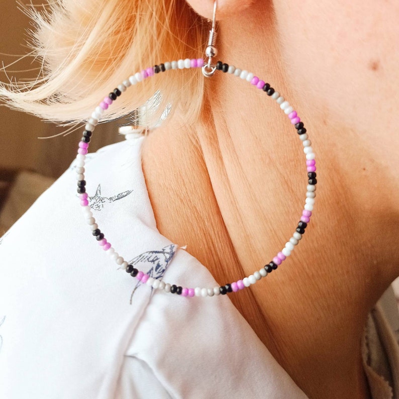 beaded pride earrings