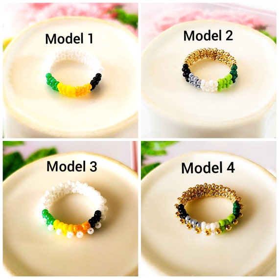 Seed bead ring Aromantic ring beaded with love Etsy