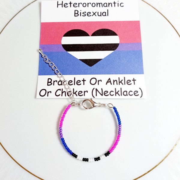 Heteroromantic Bisexual bracelet anklet choker necklace, Double identity jewelry