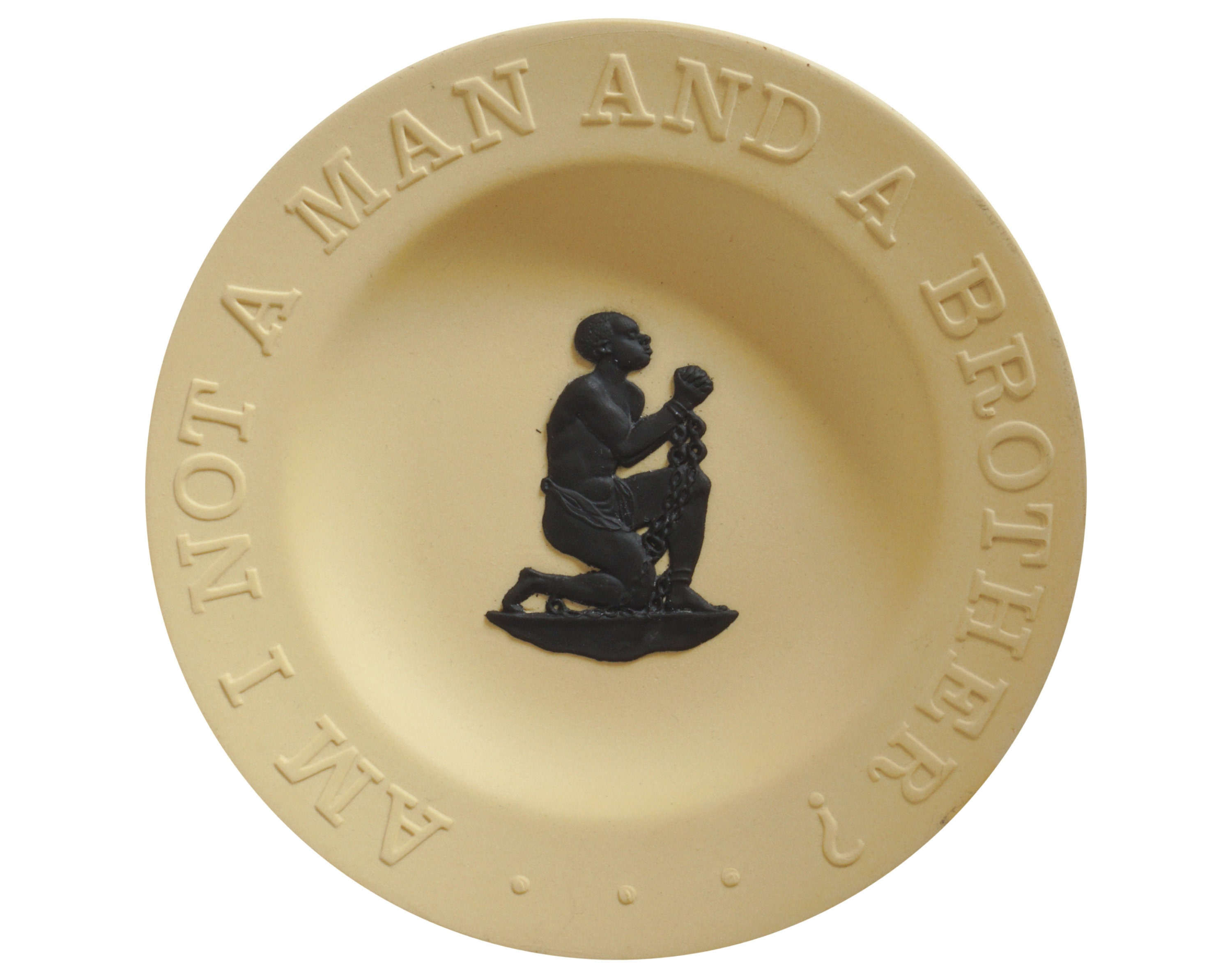 Slavery Pin Dish - Am I Not a Man and a Brother? - Wedgwood Primrose