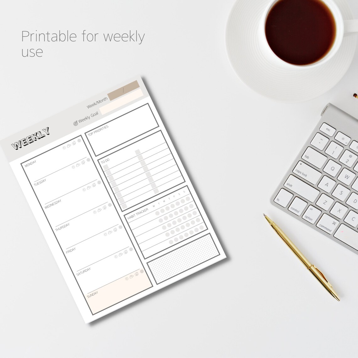 Mujiinspired Weekly PDF Planner Editable Printable Etsy
