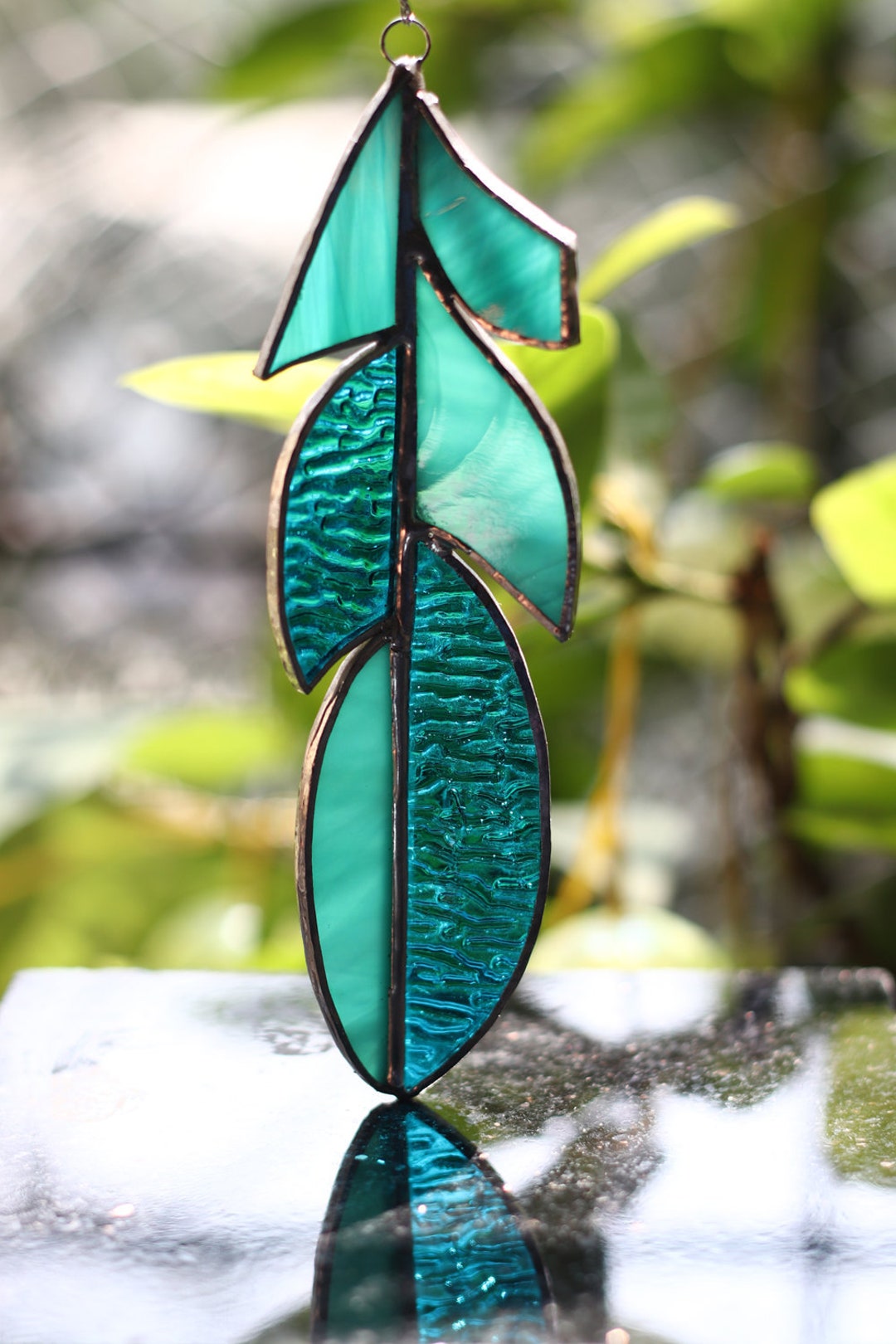 Stained Glass Feather Suncatcher Etsy