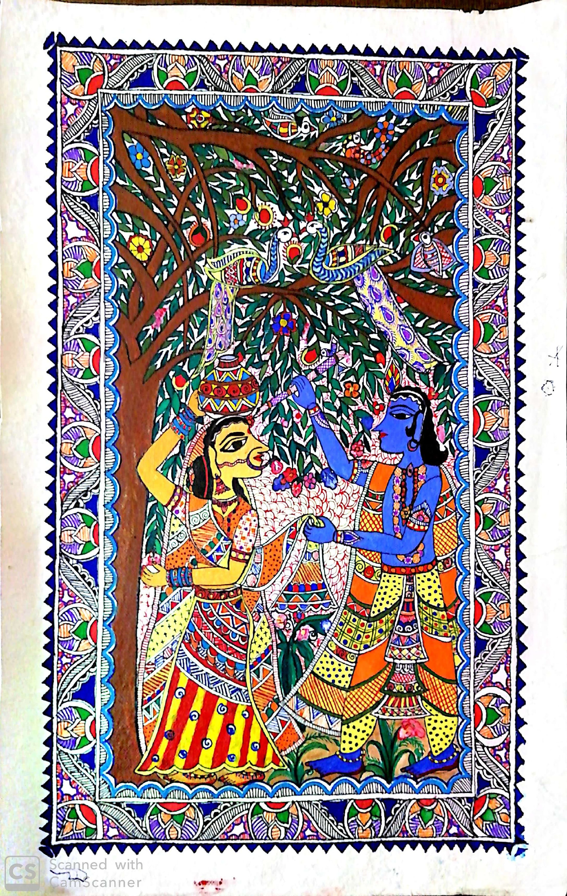 Handmade madhubani poster home decor wall art Etsy