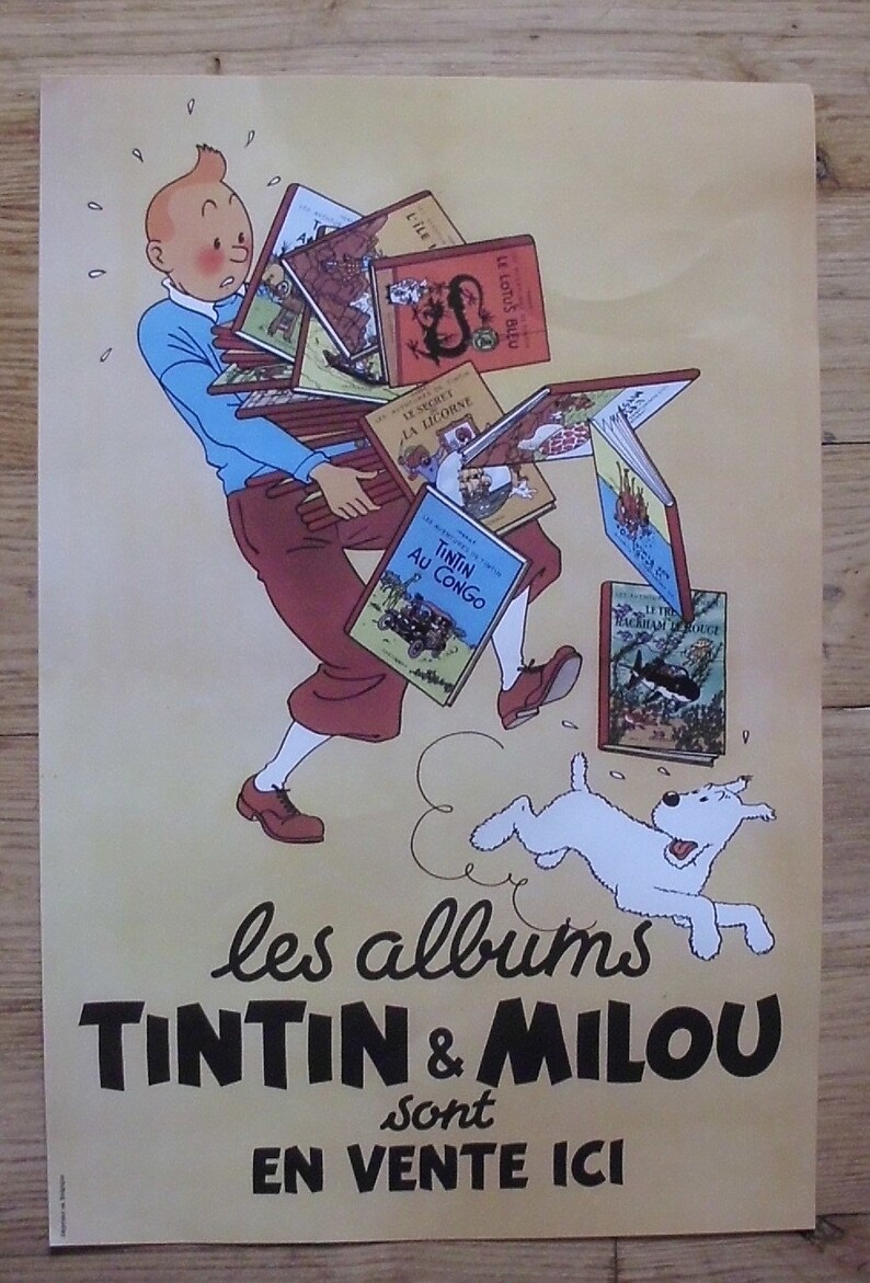 Tintin Vintage Poster for Casterman Albums Etsy