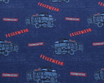 0,5 m French Terry navy Feuerwehr, Meterware