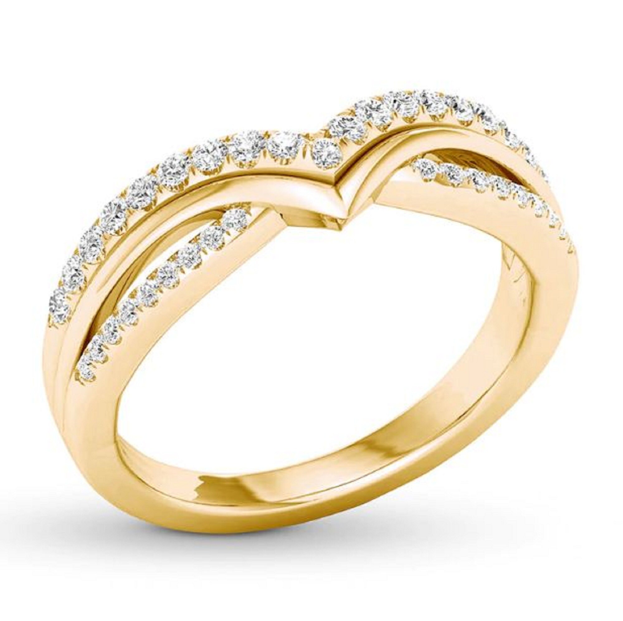 1.00 Ct Round Cut Simulated Diamond Contour Wedding Band Ring | Etsy