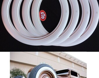ATLAS BRAND 13/" WHEEL 3 INCHES WIDE 4 NEW TIRES WHITE WALL SET