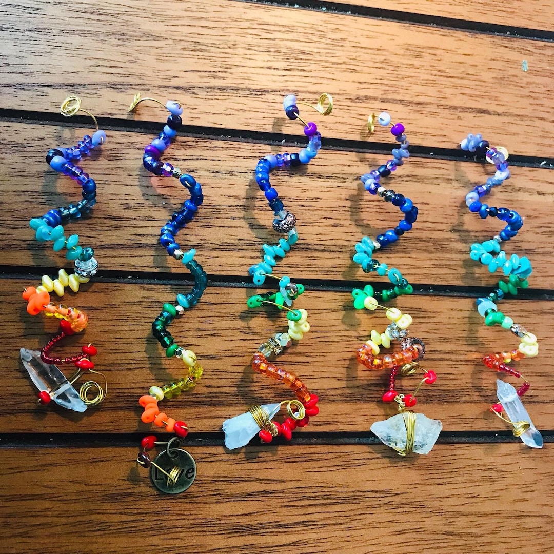 Chakra Rainbow Lock Jewelry With Crystals Hair Jewelry Dreads Locs
