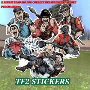 Team fortress 2 sticker pack // tf2 // pyro // scout // soldier // medic // heavymedic // sniper