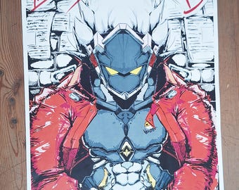 Billy kid poster A3 / hand-drawn / Illustration Poster, Art Print, Wall