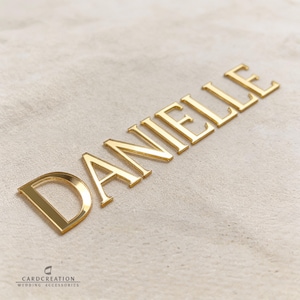 Acrylletters: goud, wit, zwart; 3D-huwelijksdecor; gepersonaliseerd zelfklevend alfabet