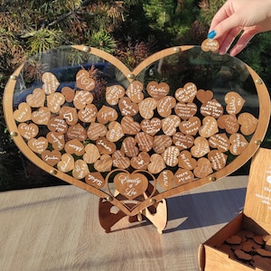 Personalized Wedding Guest book, Heart Guest Book, Wedding Keepsake, Wooden Drop Box, Wedding Decoration, Funny Wooden Wedding Decoration,