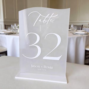 Personalized Acrylic Wedding Table Numbers – Elegant Reception Decor Signs