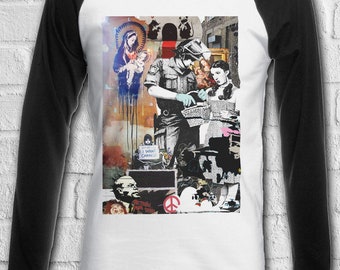 Banksy Street Art Graffiti Cool Men Women Long Short Sleeve Baseball T Shirt 619