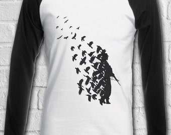 Banksy Soldier Peace Pigeons Hipster Men Women Unisex T Shirt Tank Top Vest 656