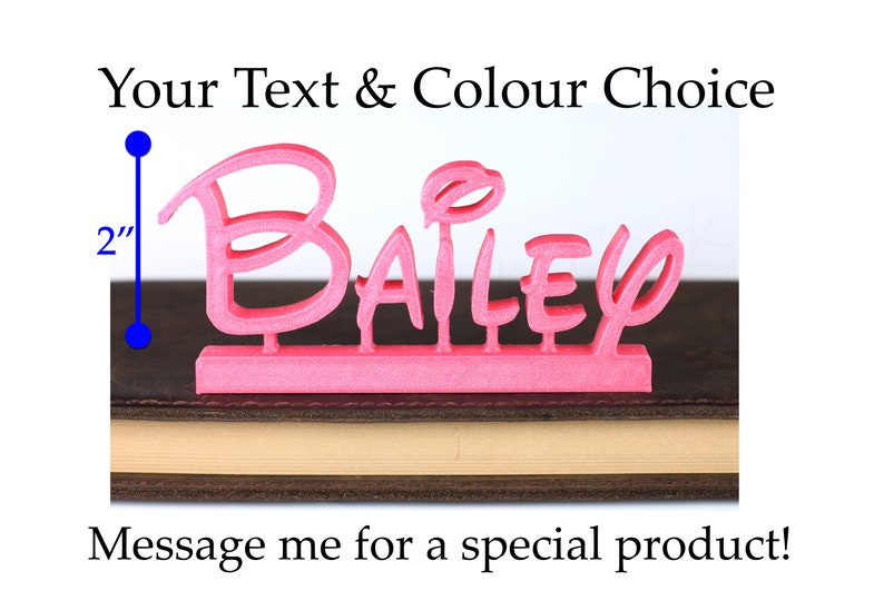 Disney Style name plate 2 Inch tall letters sit on desk or Etsy