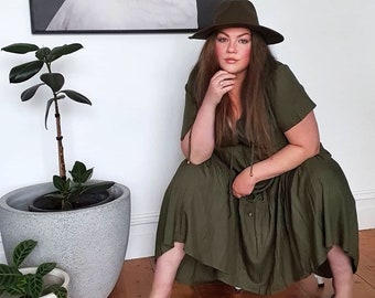 Plus Size Maxi Dress // The Tropical Maxi Dress in Sage Green