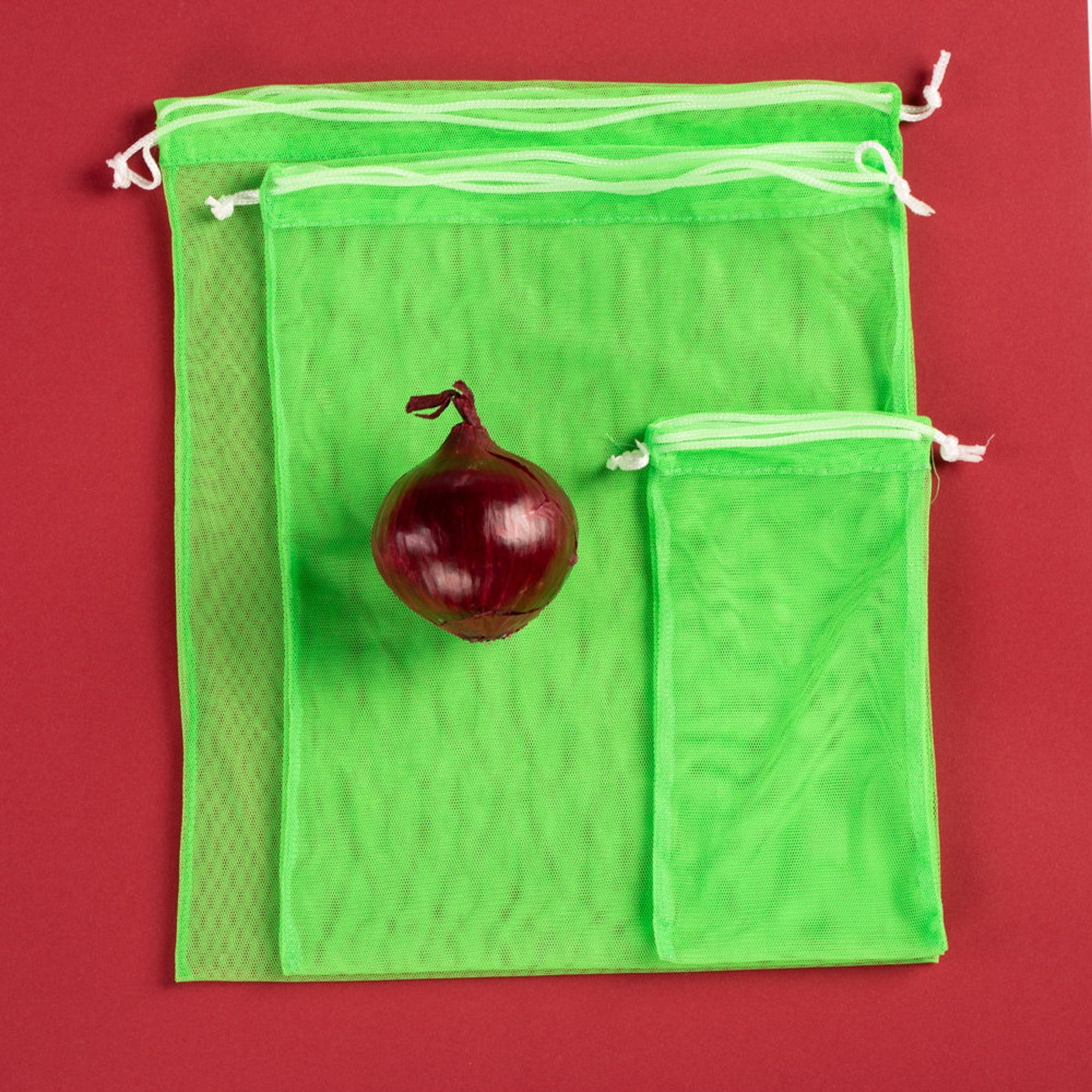 Green Reusable Produce Bag Produce Bulk Bags Mesh Bags Etsy
