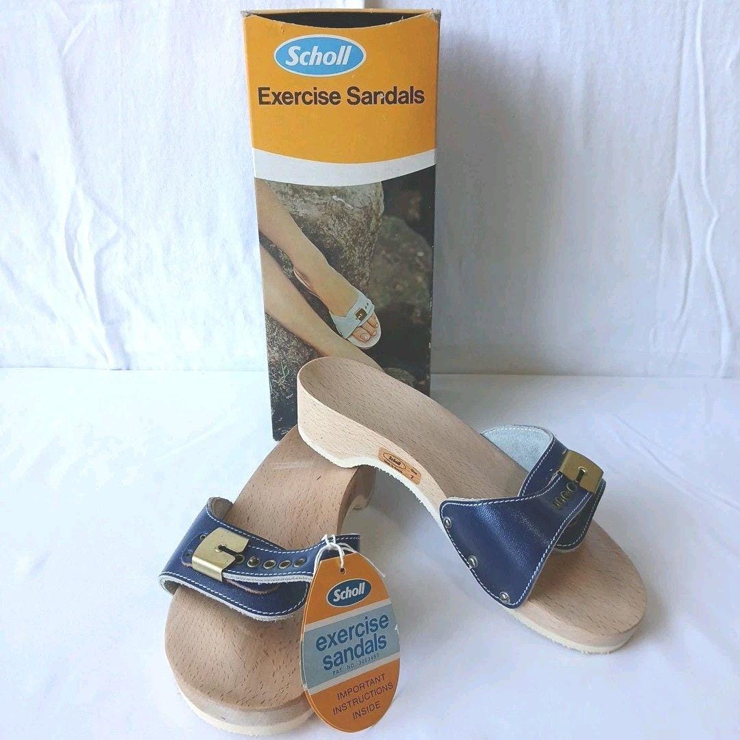 Open Toe Wooden Exercise Sandals Dr Scholl's Shoes Wooden Sandals
