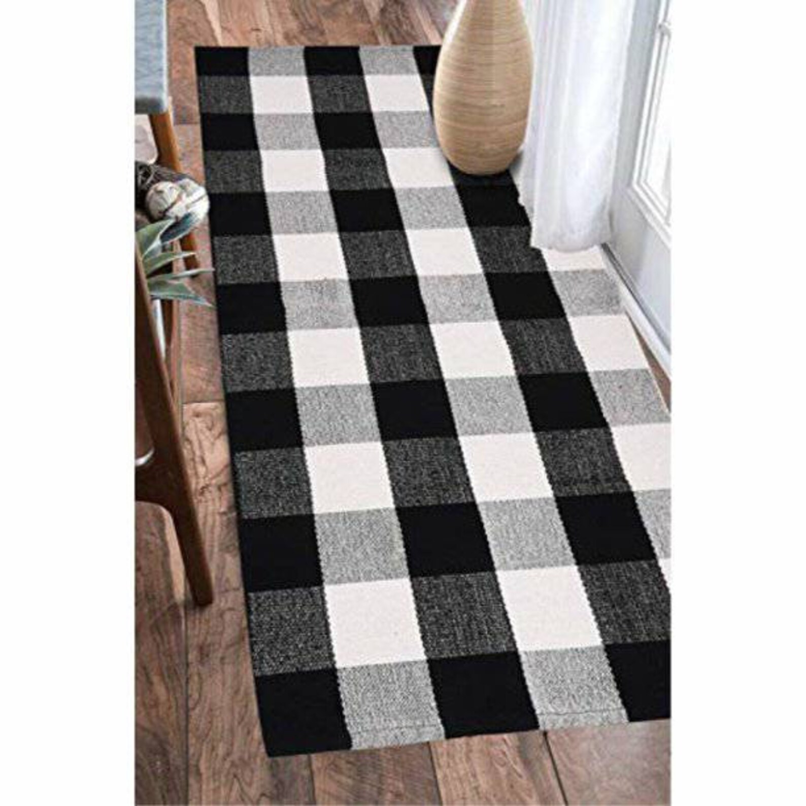 Buffalo Plaid Farmhouse Rug 24x72 Buffalo Check Door Mat Etsy