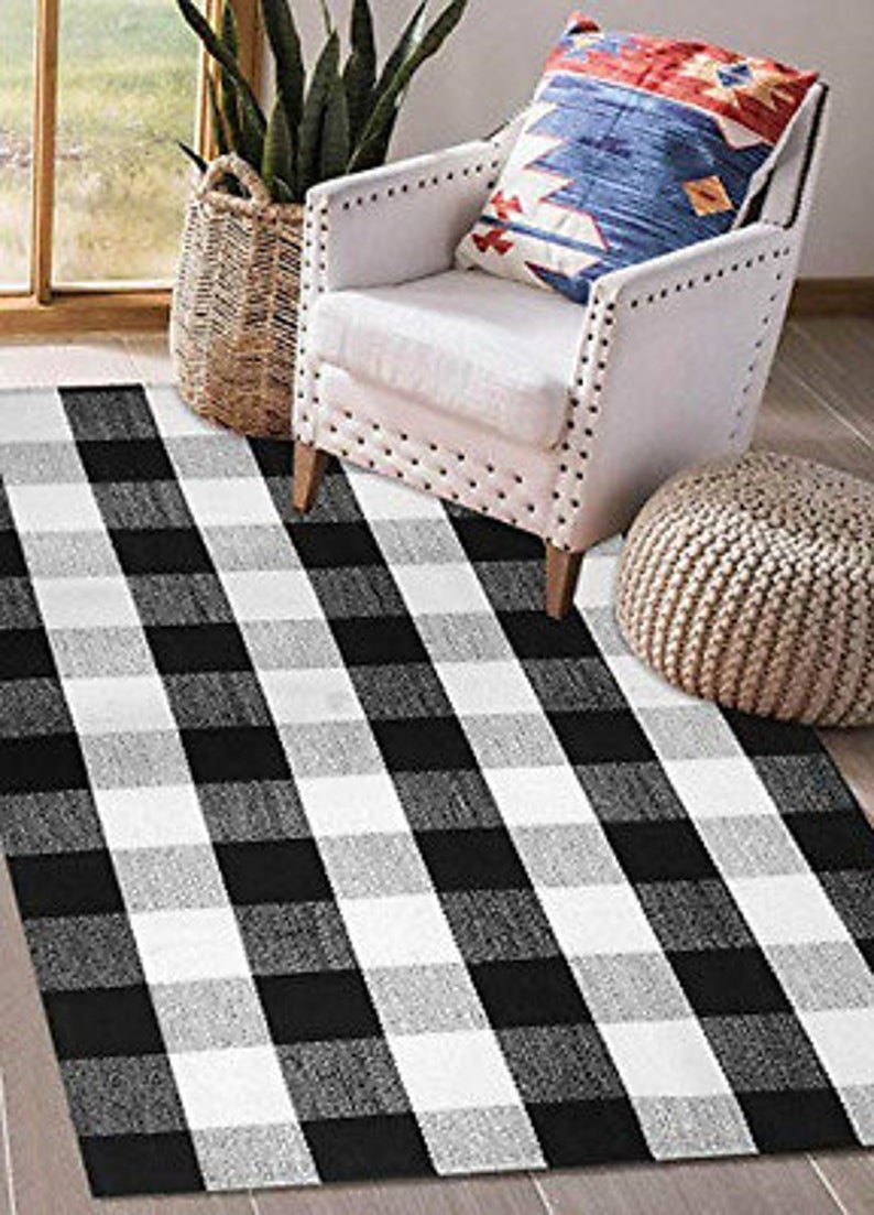 Buffalo Plaid Rug Buffalo Plaid Area Rug Hey There Doormat Etsy