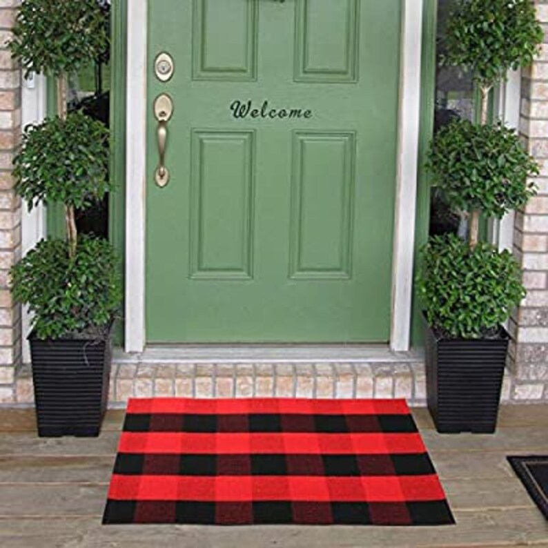 Buffalo Plaid rug mat buffalo check outdoor rug Etsy