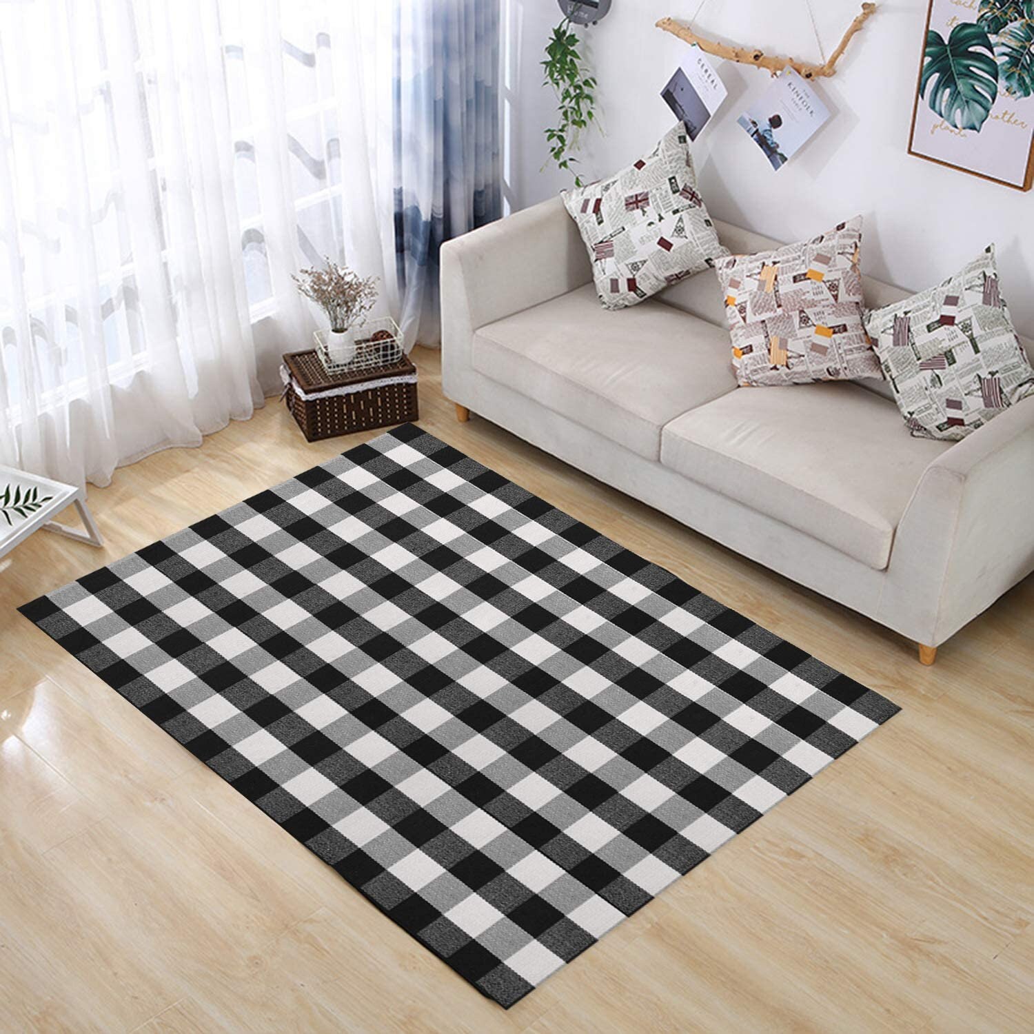 Buffalo Plaid Rug Buffalo Plaid Area Rug Hey There Doormat Etsy