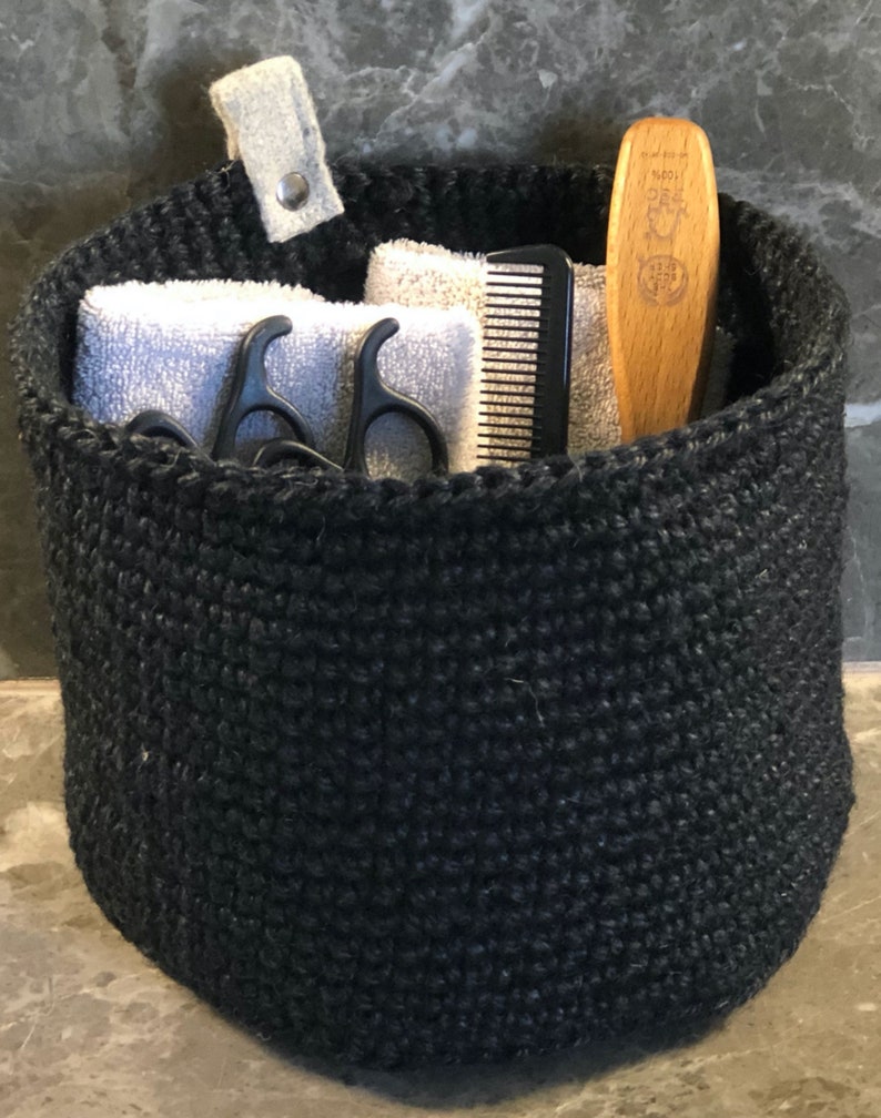 Black Jute Twine Baskets. Storage Basket. Round Basket. Etsy