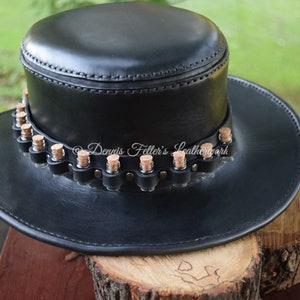 Black Leather Alchemist / Plague Doctor Hat (Choose your size)
