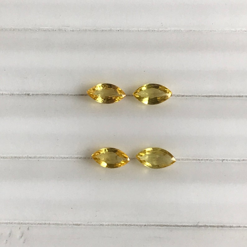 5 Pcs 2x4mm Natural Yellow Sapphire Faceted Marquise Cut Gemstone Loose Yellow Sapphire Marquise faceted Gemstone Loose Price Per Lot